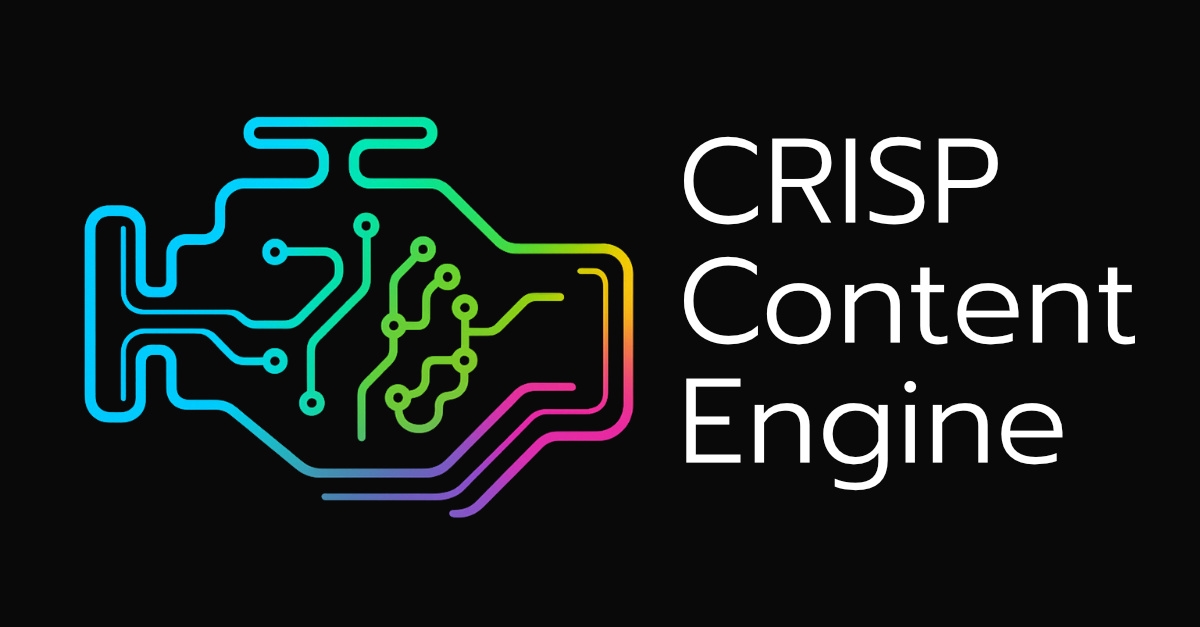 CRISP Content Engine announcement graphic